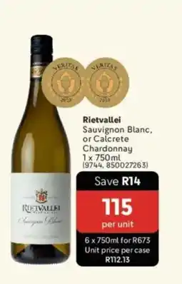 Makro’s liquor Rietvallei Sauvignon Blanc, or Calcrete Chardonnay offer