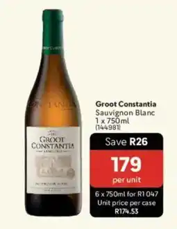 Makro’s liquor Groot Constantia Sauvignon Blanc offer