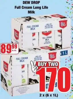 Boxer Superstores Dew Drop Full Cream Long Life Milk offer