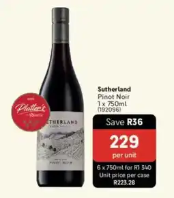 Makro’s liquor Sutherland Pinot Noir offer