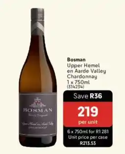 Makro’s liquor Bosman Upper Hemel en Aarde Valley Chardonnay offer