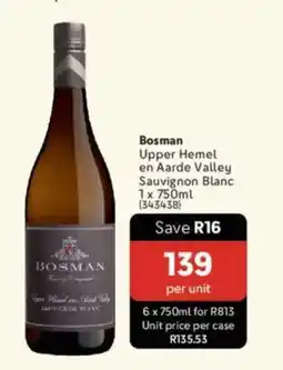 Makro’s liquor Bosman Upper Hemel en Aarde Valley Sauvignon Blanc offer