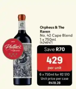 Makro’s liquor Orpheus & The Raven No. 42 Cape Blend offer