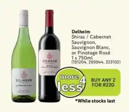 Makro’s liquor Delheim Shiraz/ Cabernet Sauvignon, Sauvignon Blanc, or Pinotage Rosé offer