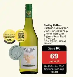 Makro’s liquor Darling Cellars Bushvine Sauvignon Blanc, Chardonnay, Chenin Blanc, or Pyjama Bush Rosé offer