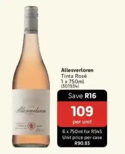 Makro’s liquor Allesverloren Tinta Rosé offer