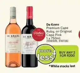 Makro’s liquor De Krans Premium Cape Ruby, or Original Cape Pink offer