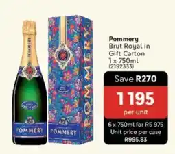 Makro’s liquor Pommery Brut Royal in Gift Carton offer