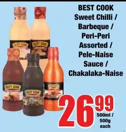 Boxer Superstores Best Cook Sweet Chilli/ Barbeque/ Peri-Peri Assorted/ Pele-Naise Sauce/ Chakalaka-Naise offer