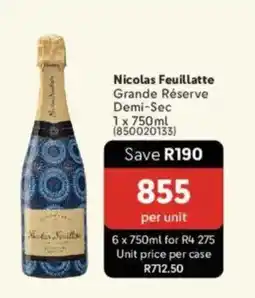 Makro’s liquor Nicolas Feuillatte Grande Réserve Demi-Sec offer