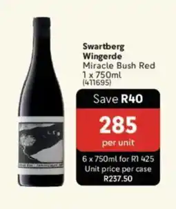 Makro’s liquor Swartberg Wingerde Miracle Bush Red offer