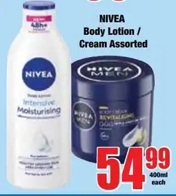 Boxer Superstores Nivea Body Lotion/ Cream Assorted offer