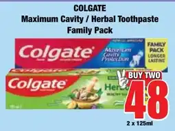 Boxer Superstores Colgate Maximum Cavity/ Herbal Toothpaste Family Pack offer