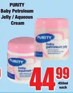 Boxer Superstores Purity Baby Petroleum Jelly/ Aqueous Cream offer