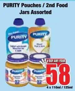 Boxer Superstores Purity Pouches/ 2nd Food Jars Assorted offer
