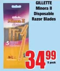 Boxer Superstores Gillette Minora II Disposable Razor Blades offer