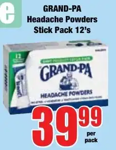 Boxer Superstores Grand-pa Headache Powders Stick Pack offer