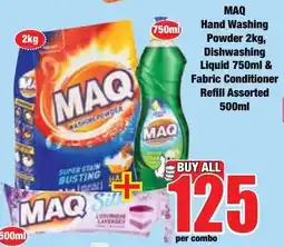 Boxer Superstores Maq Hand Washing Powder, Dishwashing Liquid & Fabric Conditioner Refill Assorted offer