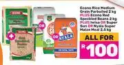 Game Econo Rice Medium Grain Parboiled 2Kg+Red Speckled Beans 2Kg+Iwisa/Super Sun/Nyala Maize Meal 2.5Kg offer
