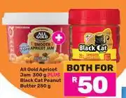Game All Gold Apricot Jam 300g Plus Black Cat Peanut Butter 250g-For Both offer
