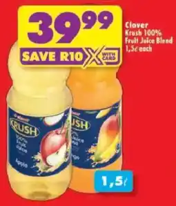 Shoprite Clover Krush 100% Fruit Juice Blend offer