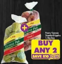 Shoprite Pears/ Season Standard Apples offer