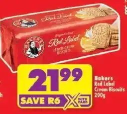 Shoprite Bakers Red Label Cream Biscuits offer