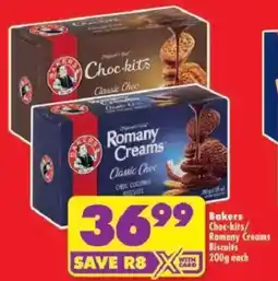 Shoprite Bakers Choc-kits/ Romany Creams Biscuits offer