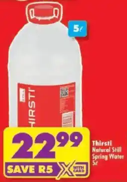 Shoprite Thirsti Natural Still Spring Water offer