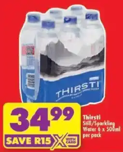 Shoprite Thirsti Still/ Sparkling Water offer
