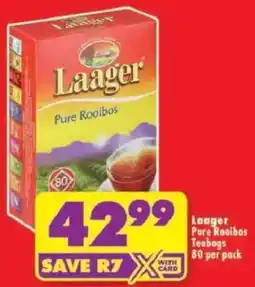 Shoprite Laager Pure Rooibos Teabags offer
