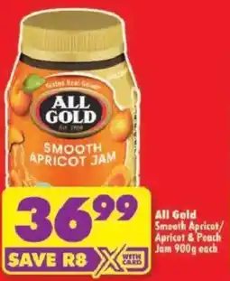 Shoprite All Gold Smooth Apricot/ Apricot & Peach Jam offer
