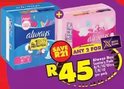Shoprite Always Maxi Sanitary Pads/ Ultra offer