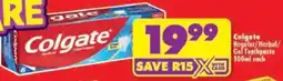 Shoprite Colgate Regular/ Herbal/ Gel Toothpaste offer