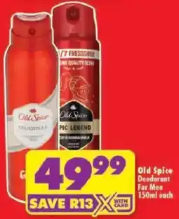 Shoprite Old Spice Deodorant For Men offer