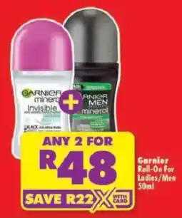 Shoprite Garnier Roll-On For Ladies/ Men offer