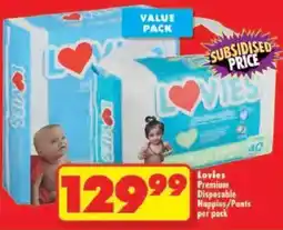 Shoprite Lovies Premium Disposable Nappies/ Pants offer