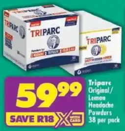 Shoprite Tripar Original/ Lemon Headache Powders offer