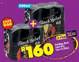 Shoprite Carling Black Label Beer Cans offer