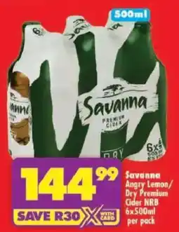 Shoprite Savanna Angry Lemon/ Dry Premium Cider NRB offer