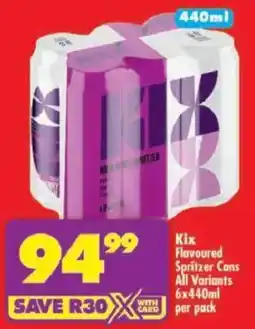 Shoprite Kix Flavoured Spritzer Cans All Variants offer
