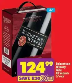 Shoprite Robertson Winery Wine All Variants offer