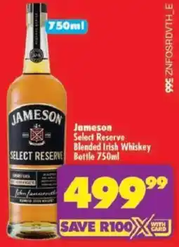 Shoprite Jameson Select Reserve Blended Irish Whiskey Bottle offer