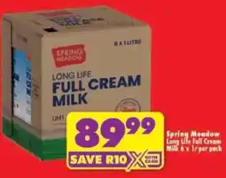 Shoprite Spring Meadow Long Life Full Cream Milk offer