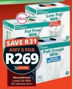Checkers Hyper Housebrand Long Life Milk All Variants offer