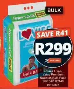 Checkers Hyper Lovies Hyper Value Premium Nappies Bulk Pack offer