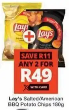 Checkers Hyper Lay's Salted/ American BBQ Potato Chips offer