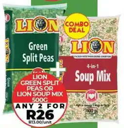 1UP Lion Green Split Peas or Lion Soup Mix offer