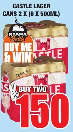Boxer Liquors Castle lager cans offer