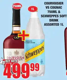 Boxer Liquors Courvoisier vs cognac & Schweppes soft drink assorted offer